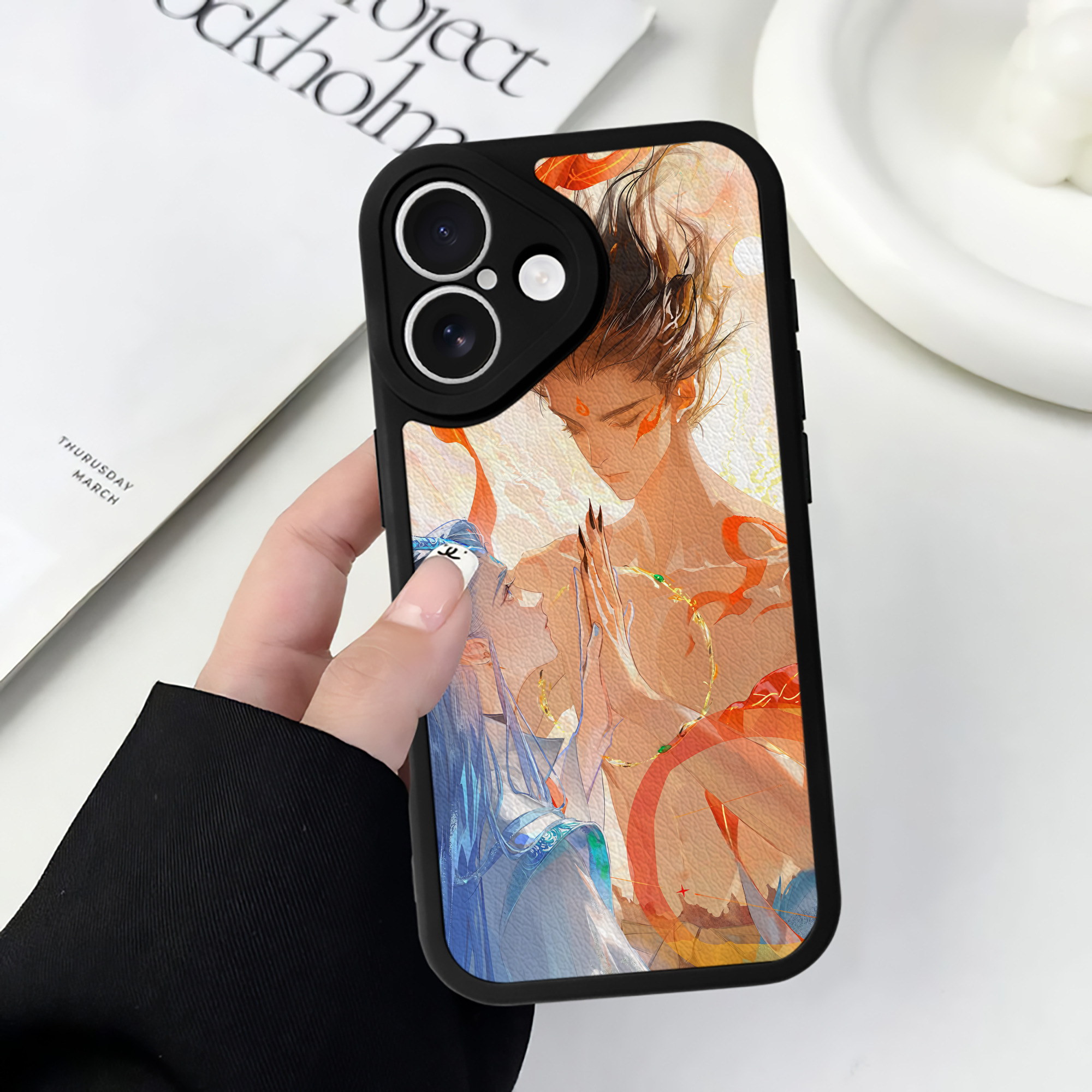（画像用） Ne Zha 2 ナタ 魔童の大暴れ 【iPhone 16シリーズ対応】シリコンスマホケース（レザー調） 材質：シリコン